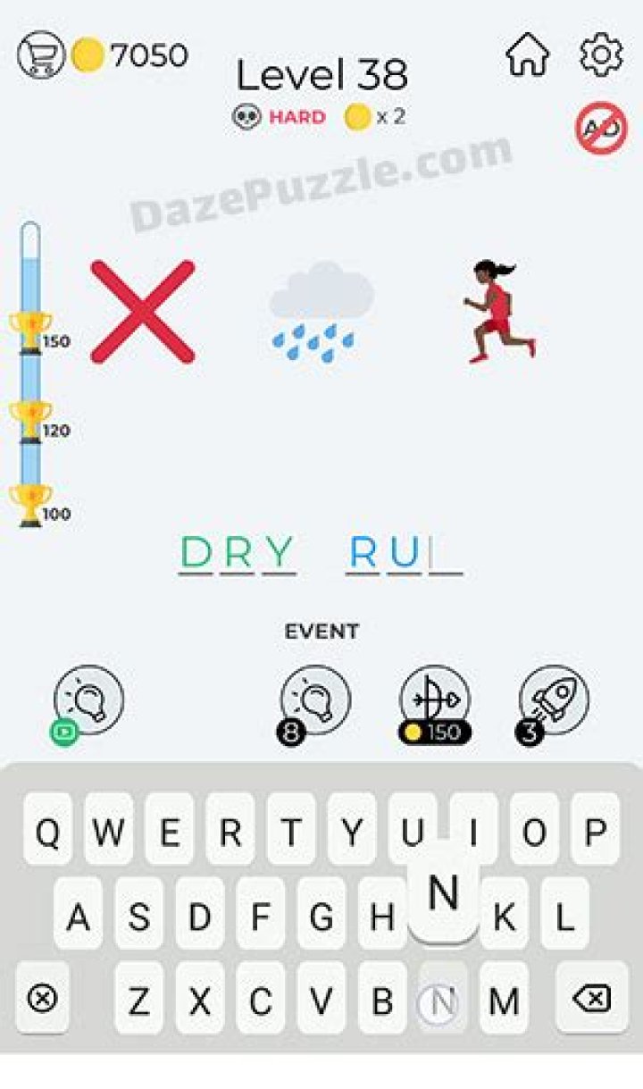 
Dingbats Emoji Level 38 Answer ❌🌧️🏃‍♀️