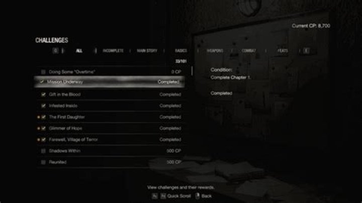 RE4 Remake All Challenges (Main Story, Weapon, Combat & Feat)