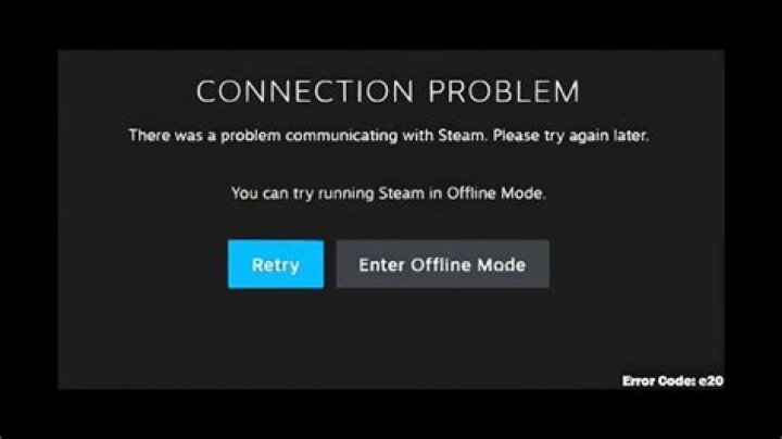 Steam Connection Error Steam Connection Error